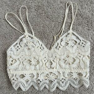 Anthropologie Cream Lace Top